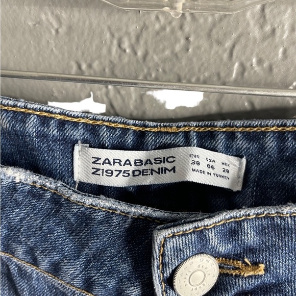 ZARA Z1975 Stamp distressed Basic Denim Jeans size 6 - Picture 2 of 13